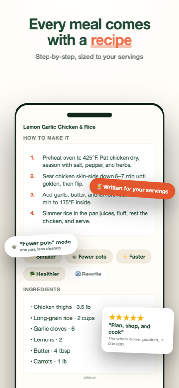AiMeal: every meal comes with a step-by-step recipe