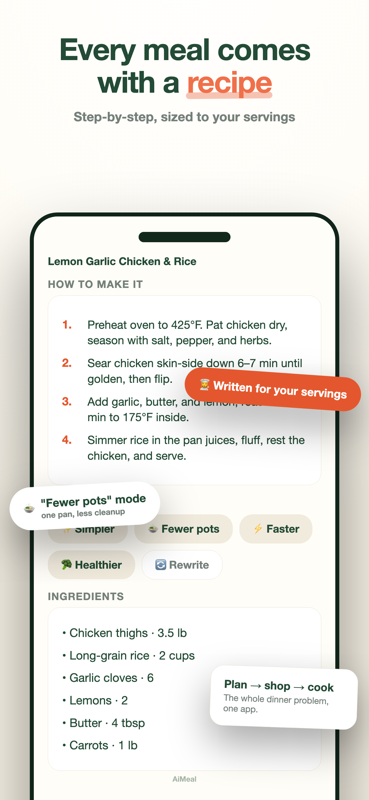 AiMeal: every meal comes with a step-by-step recipe